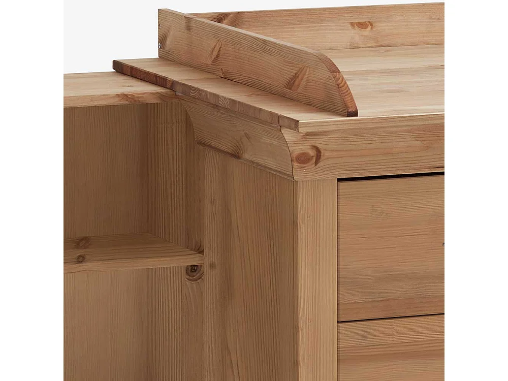 Wickelkommode aus Kiefer teilmassiv drei Schubladen