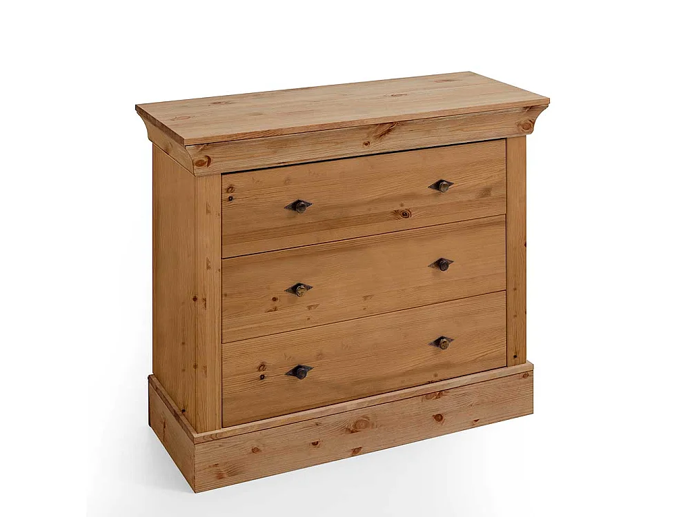 Wickelkommode aus Kiefer teilmassiv drei Schubladen