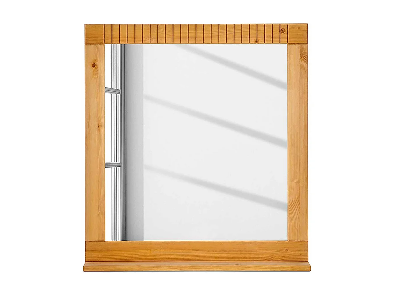 Badspiegel mit Ablage Kiefer Massivholz