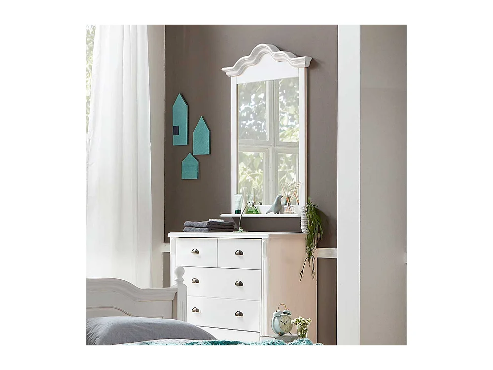 Garderobenspiegel im Landhausstil Weiß Kiefer massiv