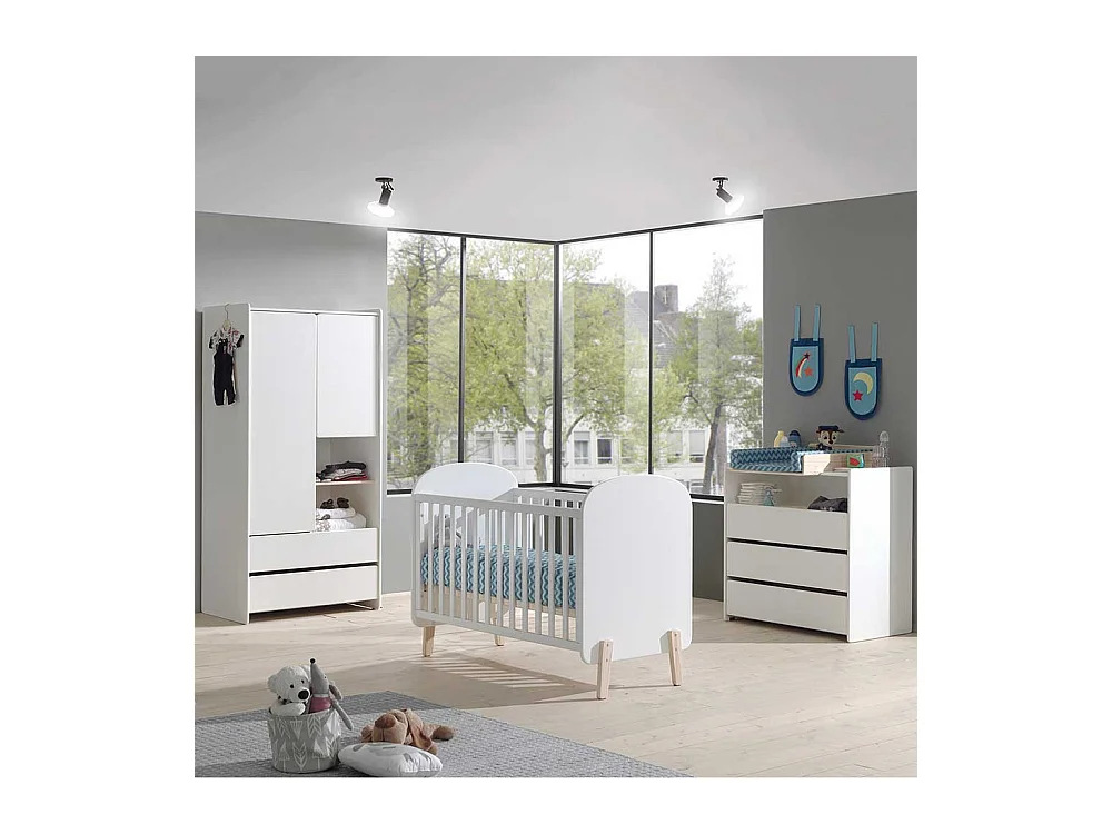 Wickeltisch in Weiß 90 cm breit