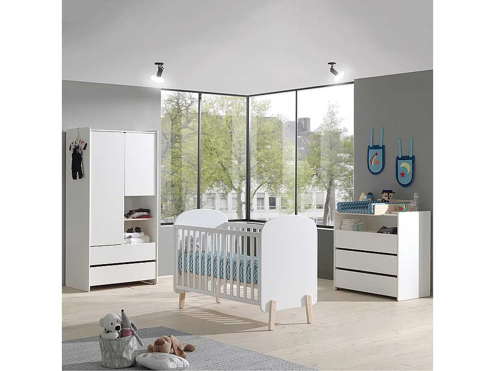 Wickeltisch in Weiß 90 cm breit