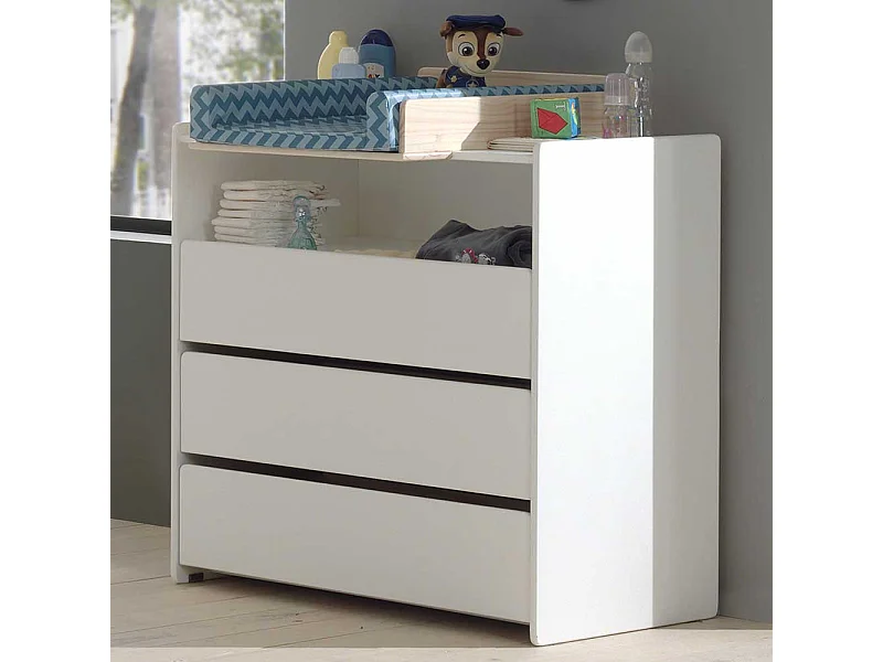 Wickeltisch in Weiß 90 cm breit