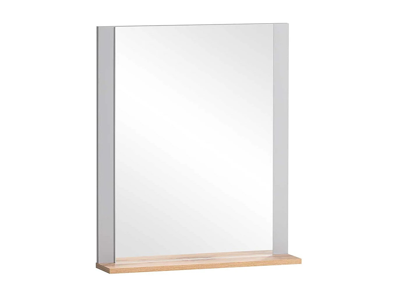 Landhaus modern Garderobenspiegel in Platingrau Eichefarben