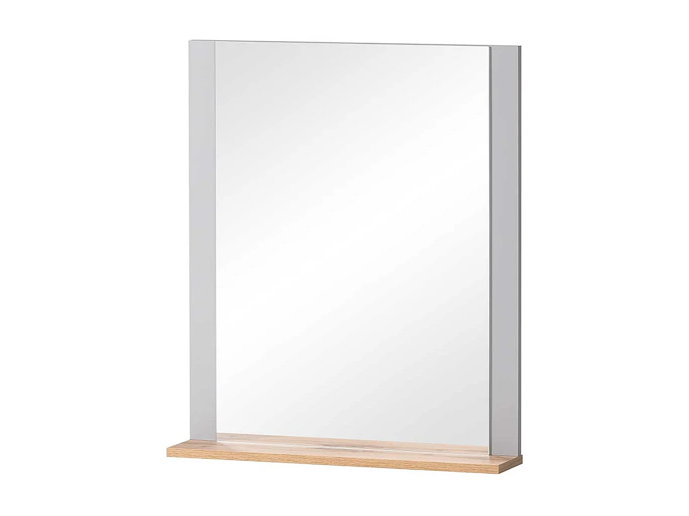 Landhaus modern Garderobenspiegel in Platingrau Eichefarben