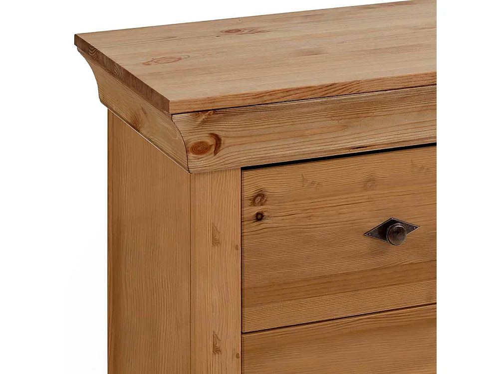 Wickelkommode aus Kiefer teilmassiv drei Schubladen