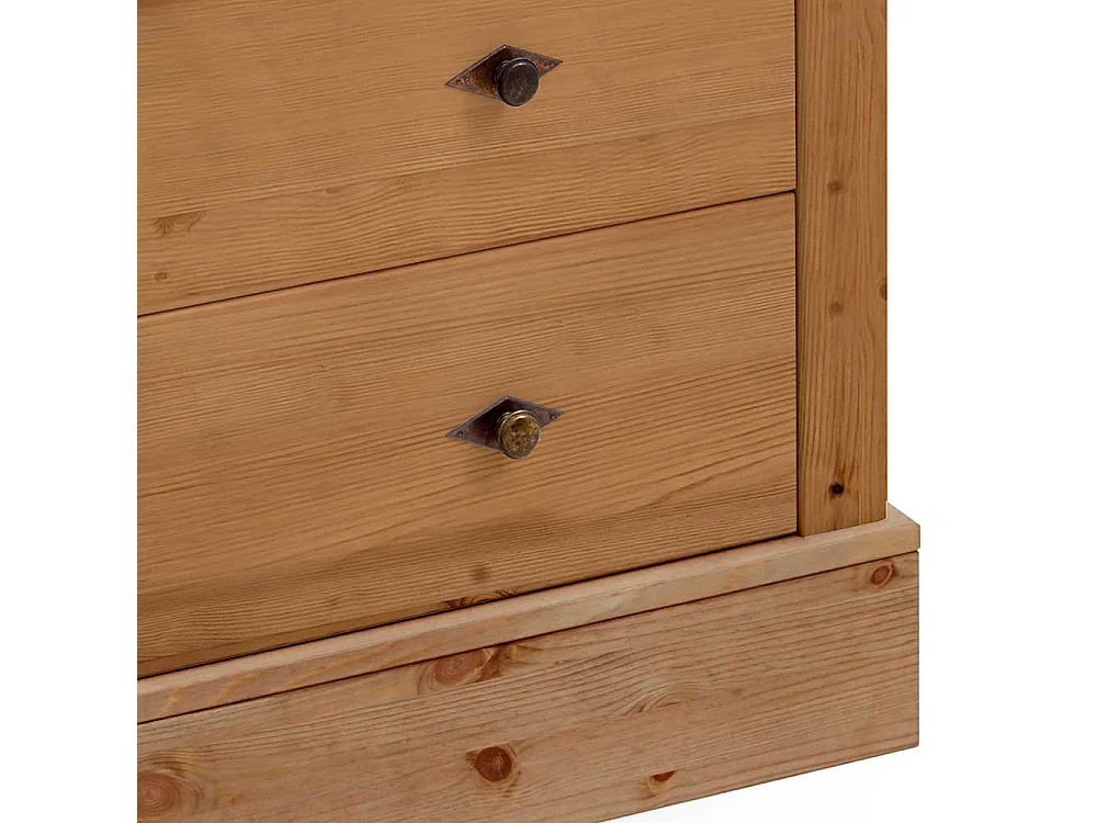 Wickelkommode aus Kiefer teilmassiv drei Schubladen