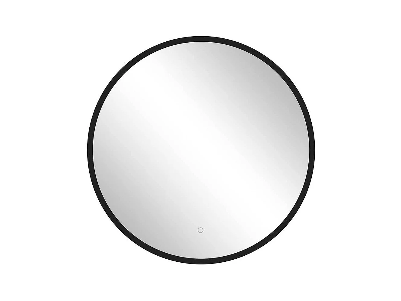 Runder Wandspiegel Bad mit Metallrahmen Schwarz
