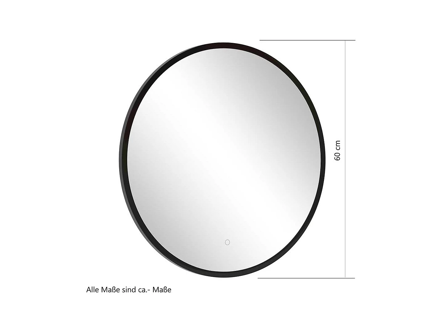 Runder Wandspiegel Bad mit Metallrahmen Schwarz