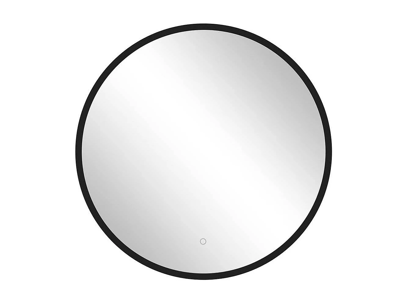 Runder Wandspiegel Bad mit Metallrahmen Schwarz