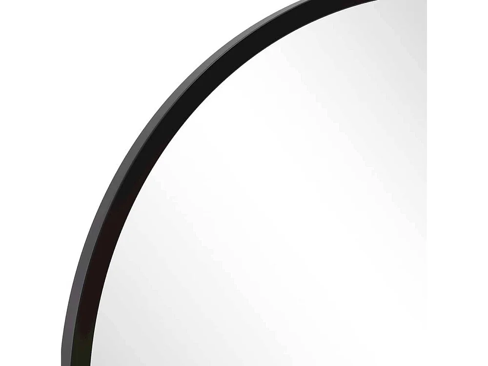 Runder Wandspiegel Bad mit Metallrahmen Schwarz