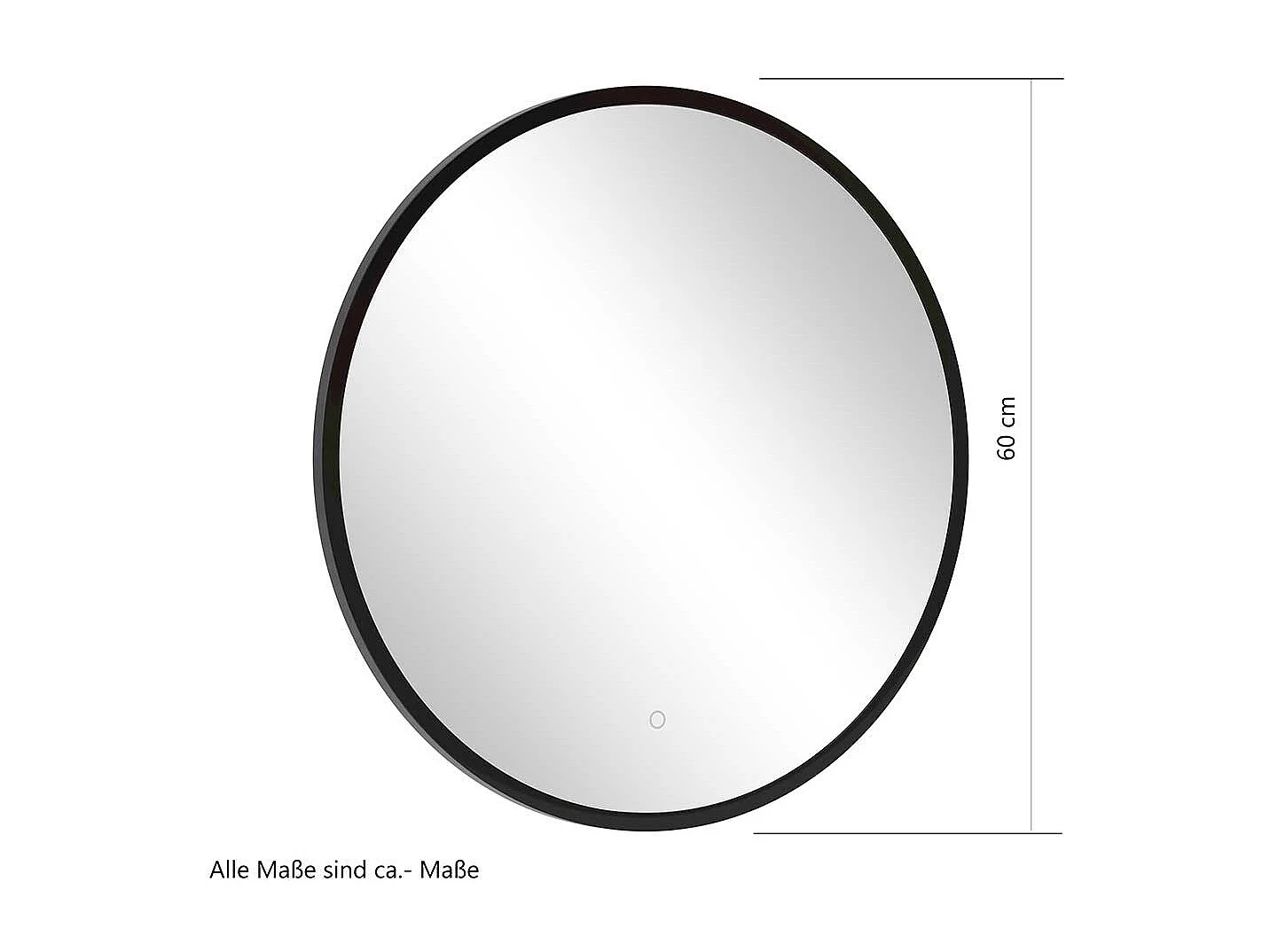 Runder Wandspiegel Bad mit Metallrahmen Schwarz