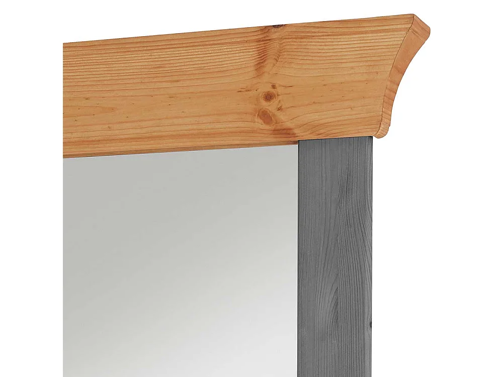 Garderobenspiegel mit Ablage in Kieferfarben und Grau Landhausstil