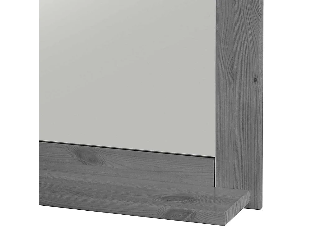 Garderobenspiegel mit Ablage in Kieferfarben und Grau Landhausstil