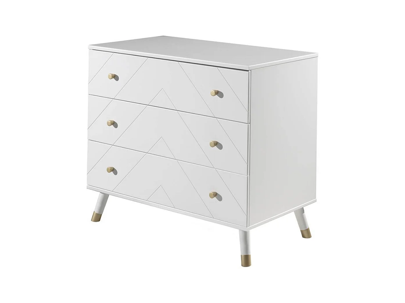 Wickelkommode Wickeltisch mit Aufsatz und drei Schubladen