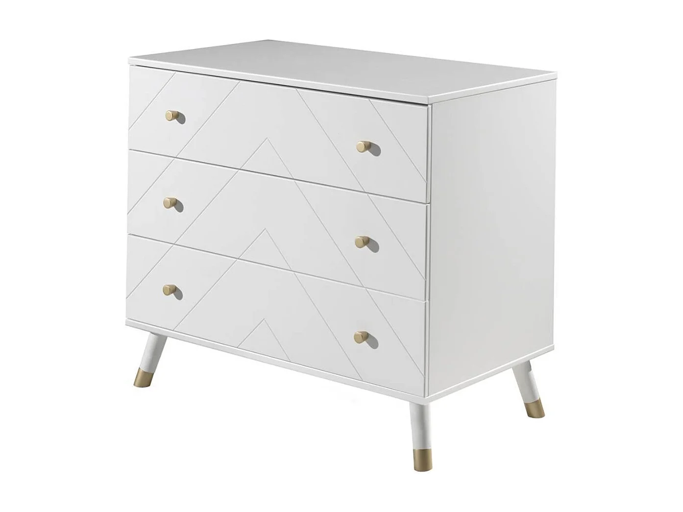 Wickelkommode Wickeltisch mit Aufsatz und drei Schubladen