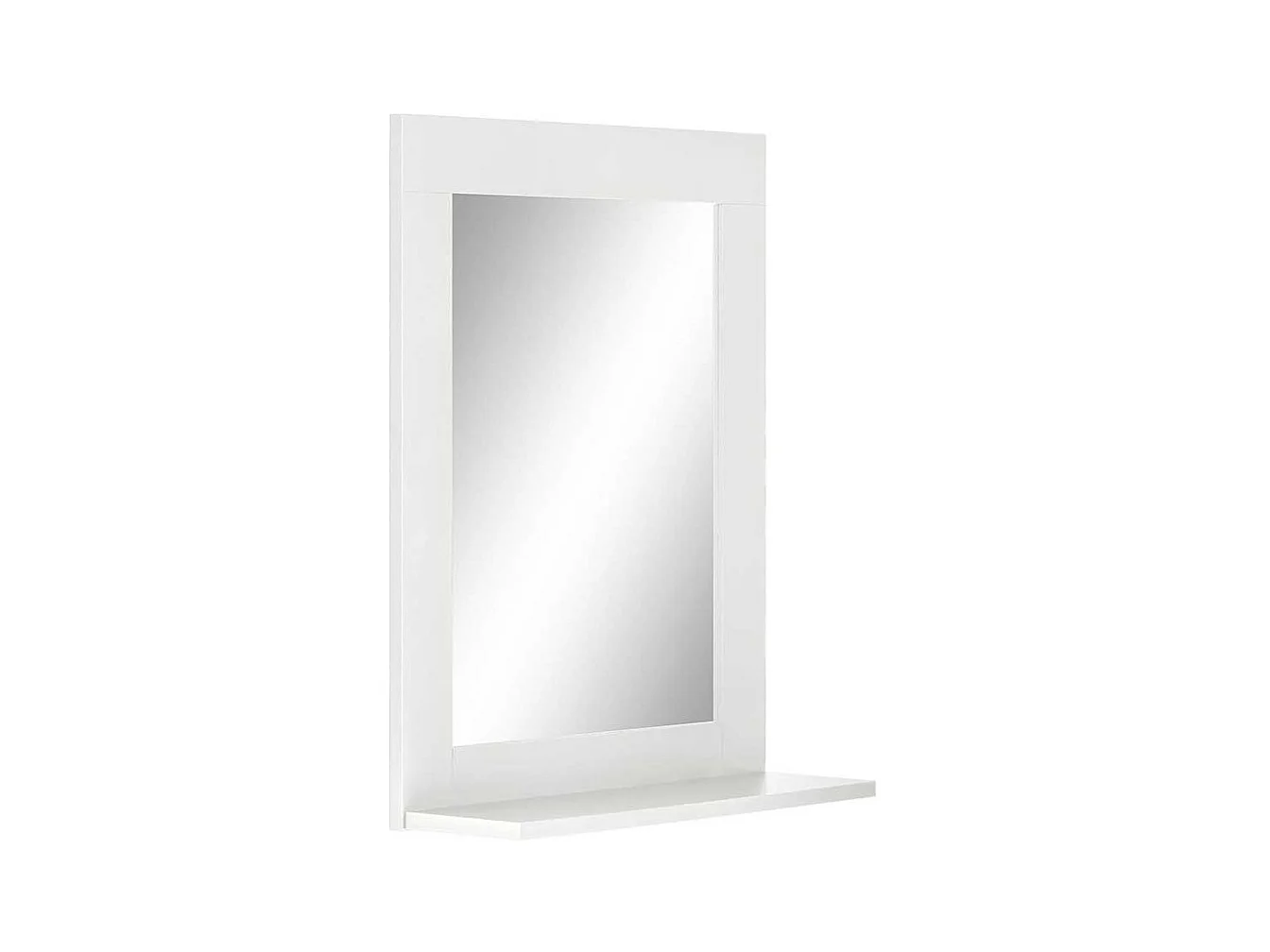Moderner Wandspiegel in Weiß mit Ablage