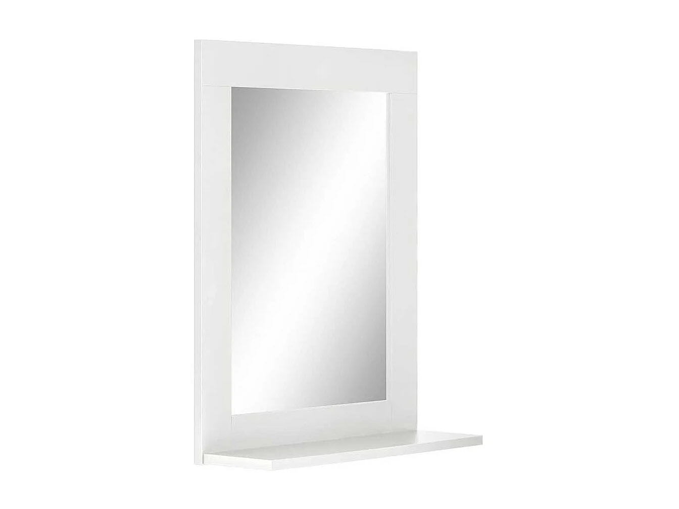 Moderner Wandspiegel in Weiß mit Ablage