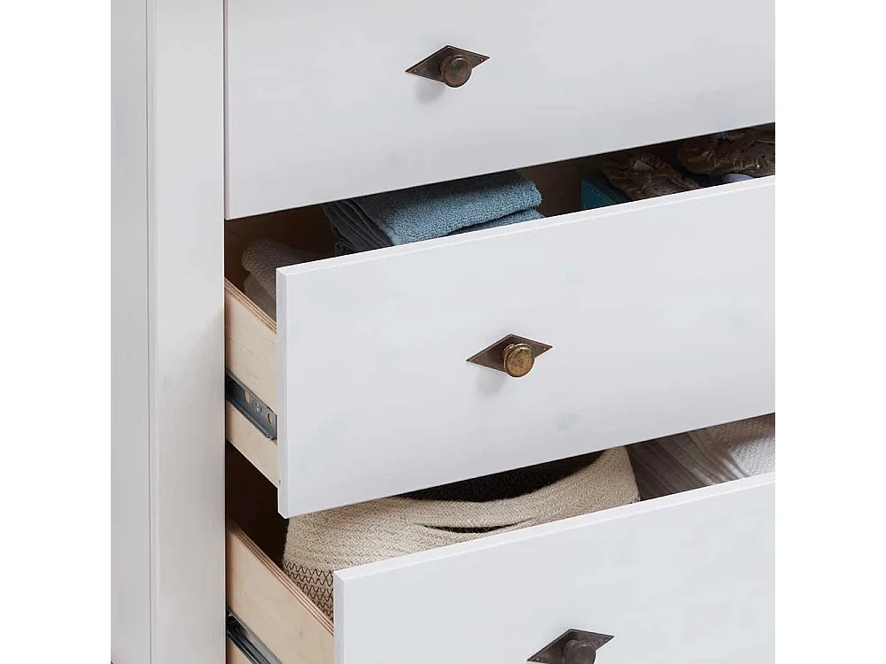 Wickeltisch in Weiß Kiefer teilmassiv