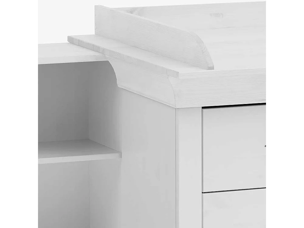 Wickeltisch in Weiß Kiefer teilmassiv