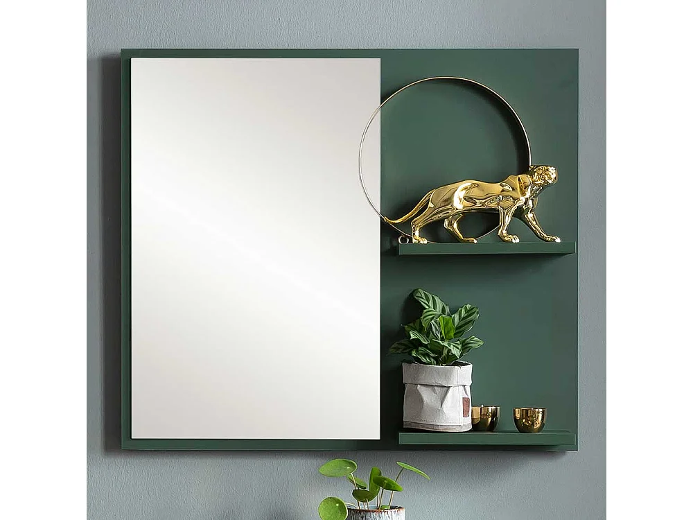 Flurspiegel mit Ablagen in Dunkelgrün Skandi Design