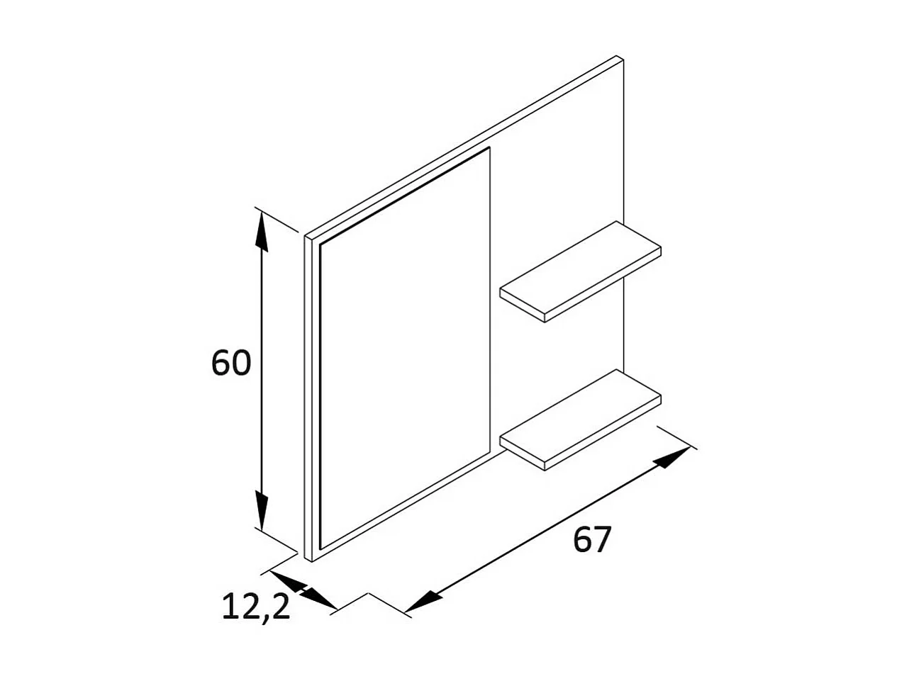 Flurspiegel mit Ablagen in Dunkelgrün Skandi Design