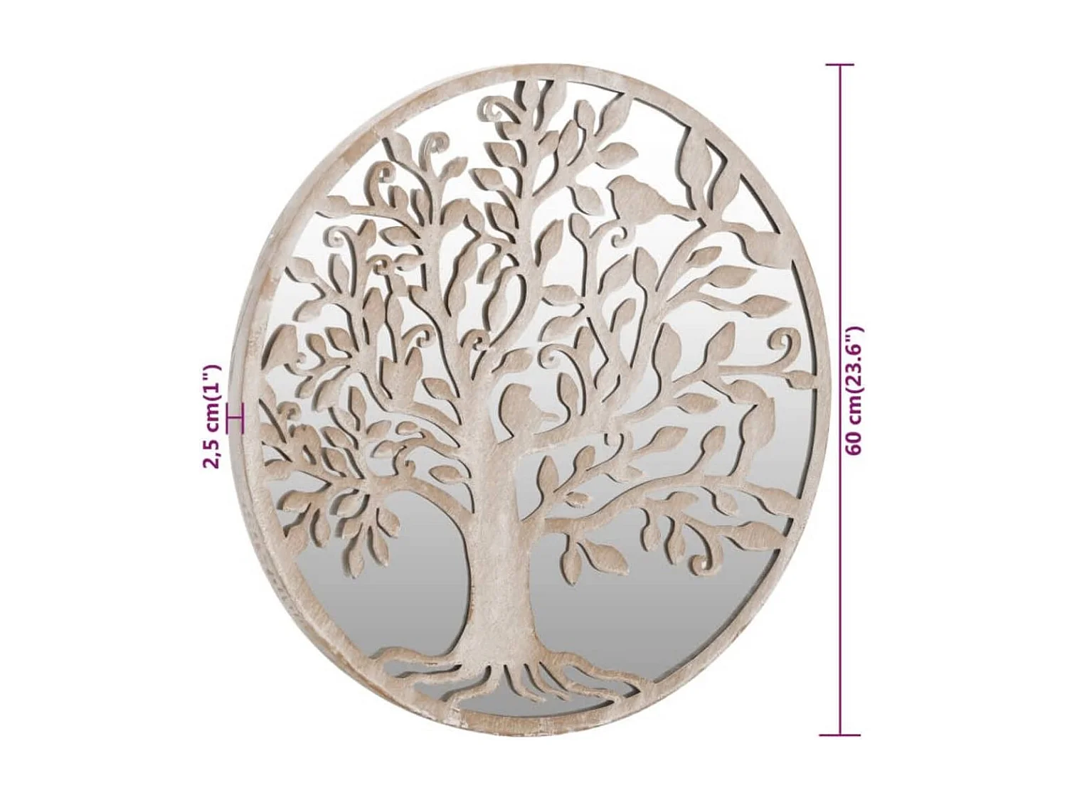 Miroir Sable 60x2,5 cm Fer pour utilisation à l intérieur