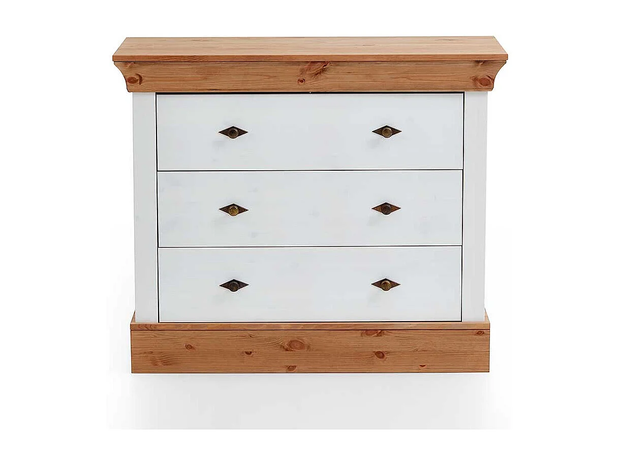 Babykommode in Weiß Kiefer teilmassiv