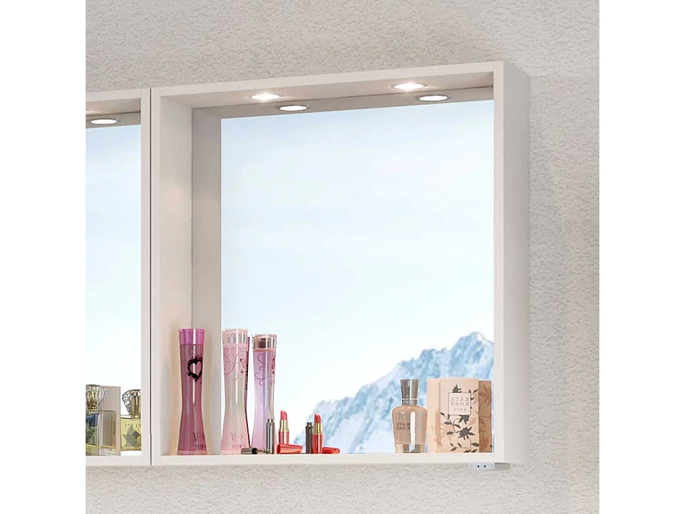 Badezimmerspiegel mit LED Beleuchtung Weiß