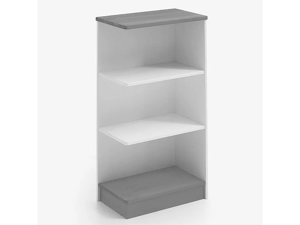 Wickeltisch in Weiß und Grau Kiefer teilmassiv