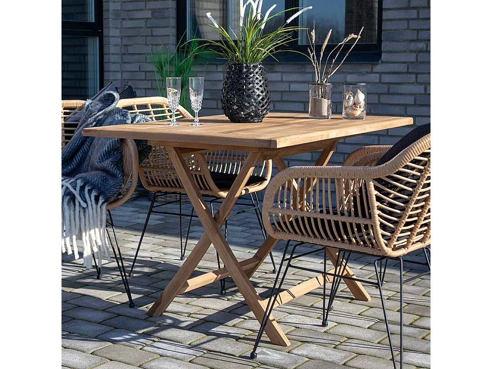 Klappbarer Tisch aus Teak Massivholz Garten