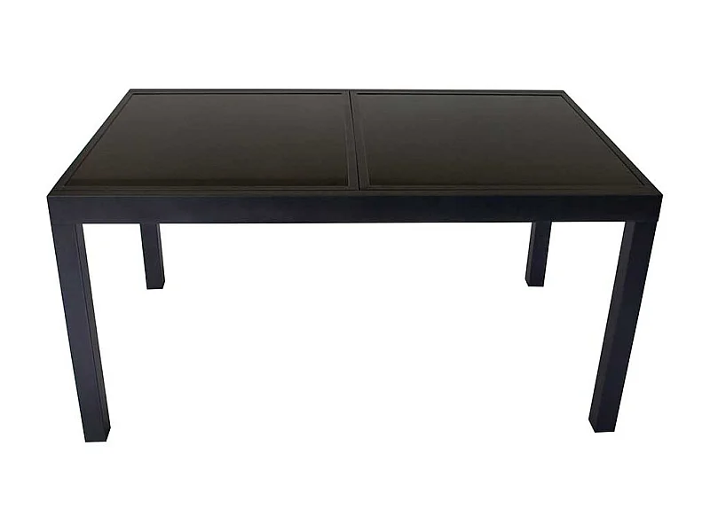 Ausziehtisch für Terrasse Schwarzglasplatte