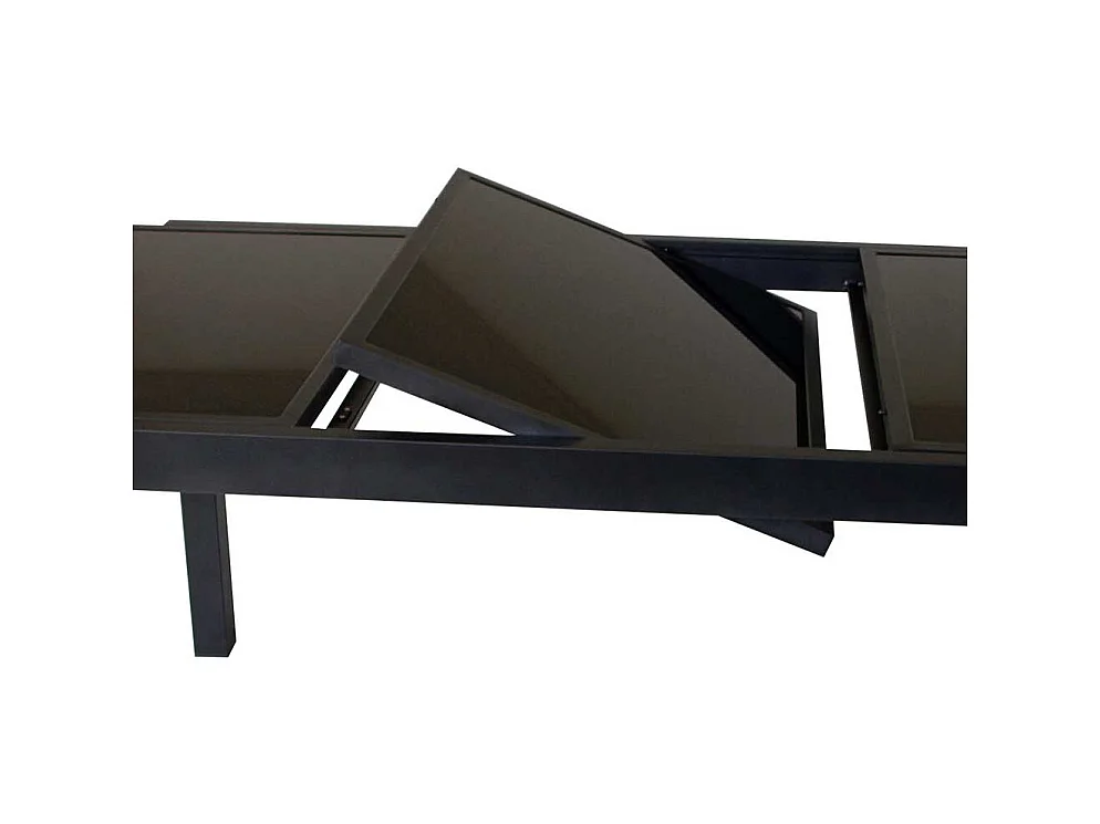 Ausziehtisch für Terrasse Schwarzglasplatte