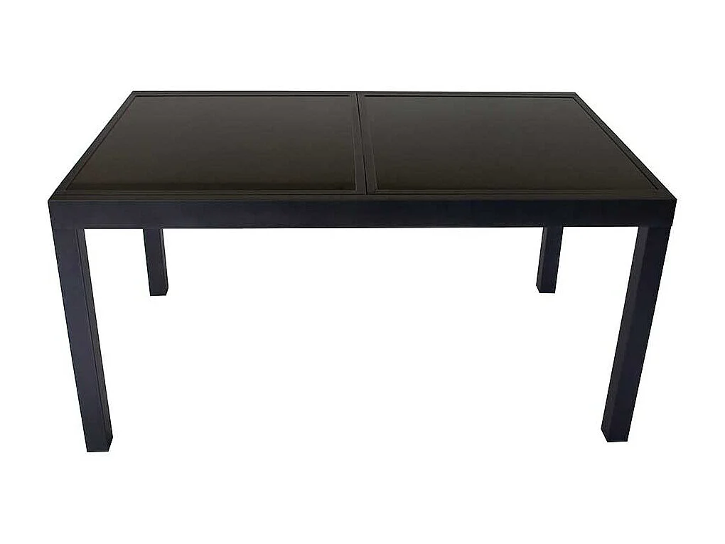 Ausziehtisch für Terrasse Schwarzglasplatte