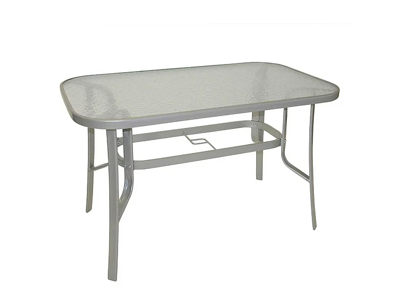 Terrassentisch mit Glasplatte 120 cm breit