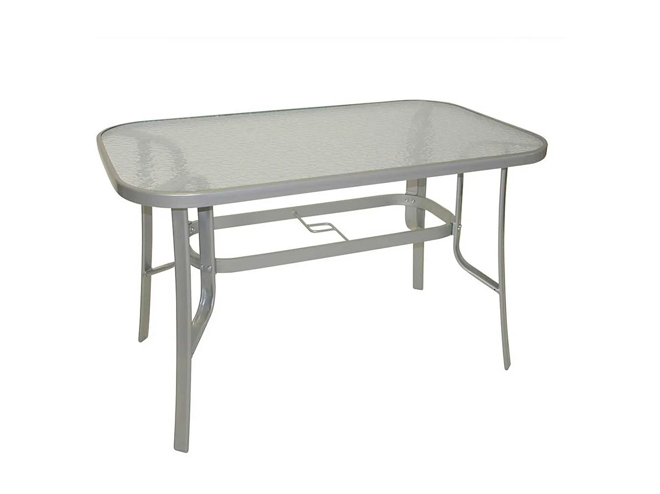 Terrassentisch mit Glasplatte 120 cm breit