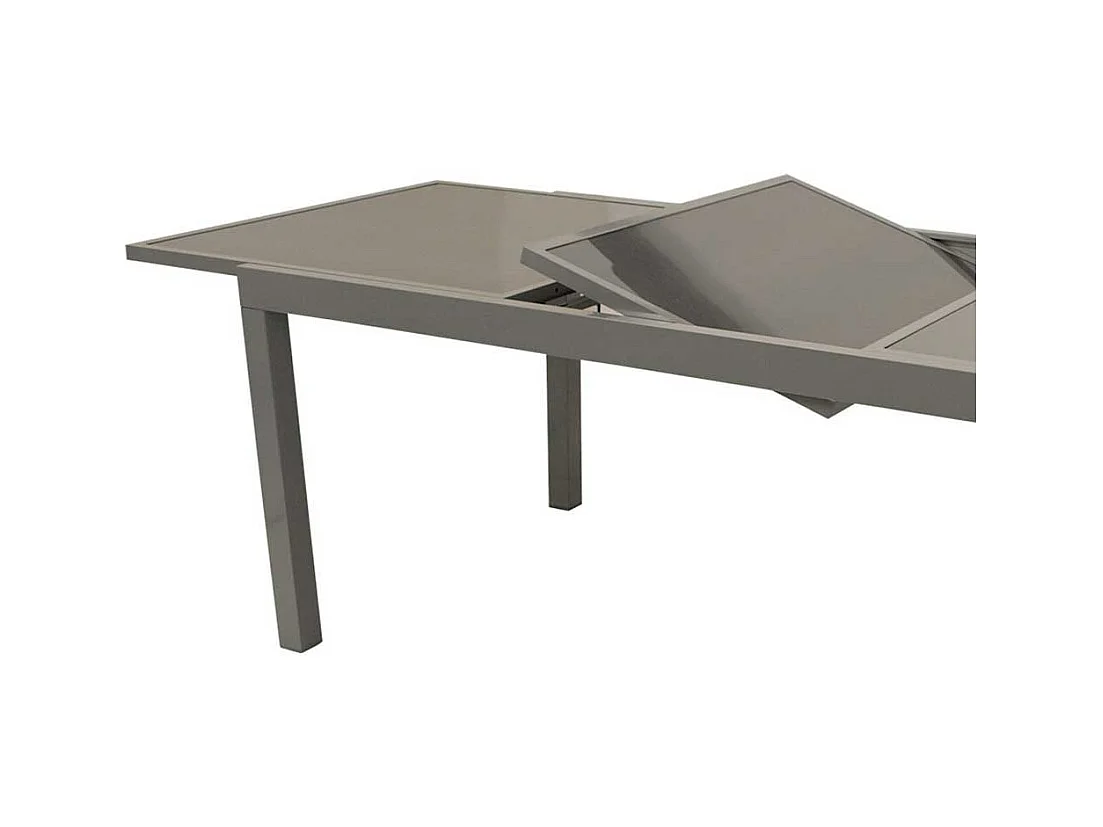 Terrassen Esstisch aus Aluminium Glas