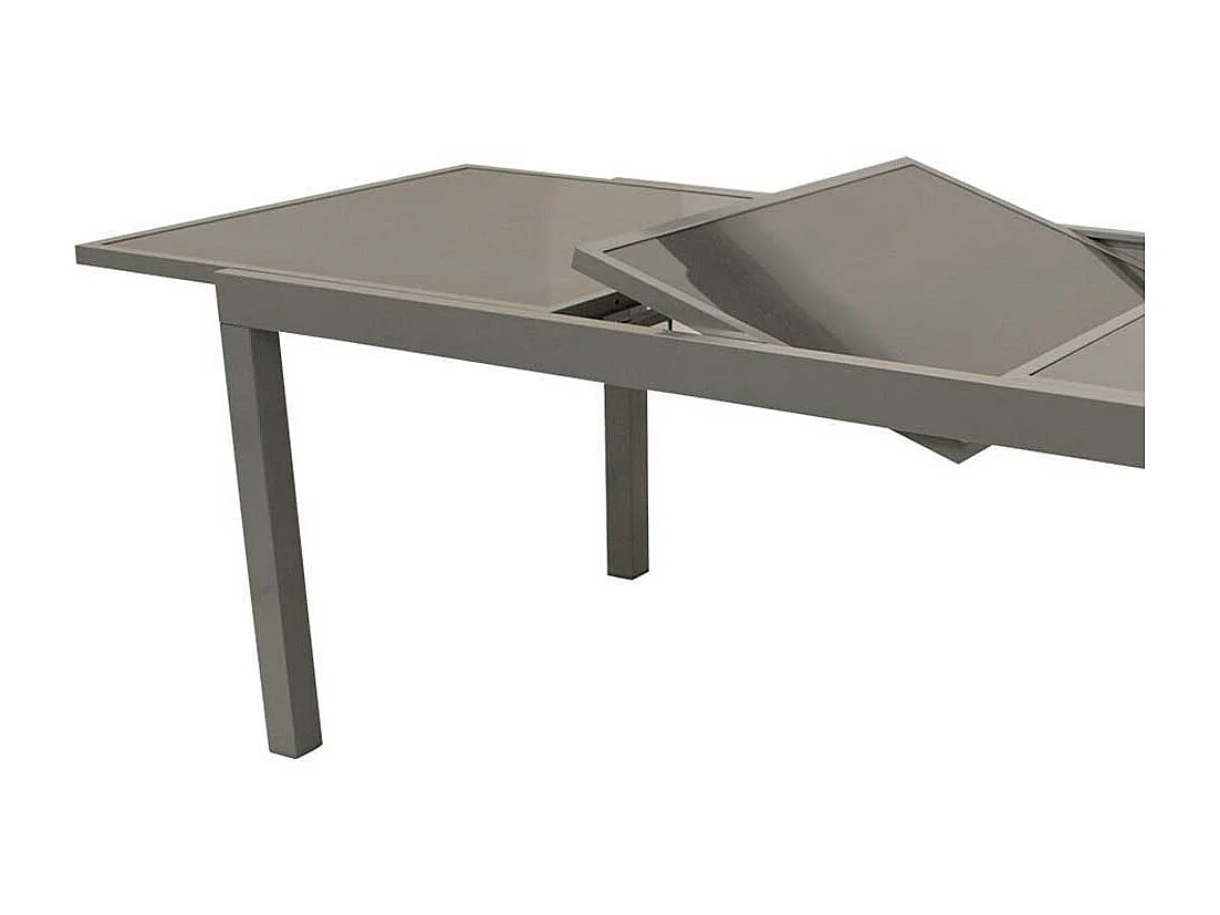 Terrassen Esstisch aus Aluminium Glas