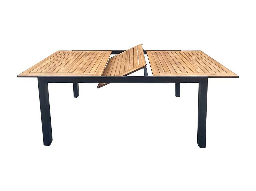 Garten Tisch aus Akazie Massivholz und Aluminium einer Einlegeplatte