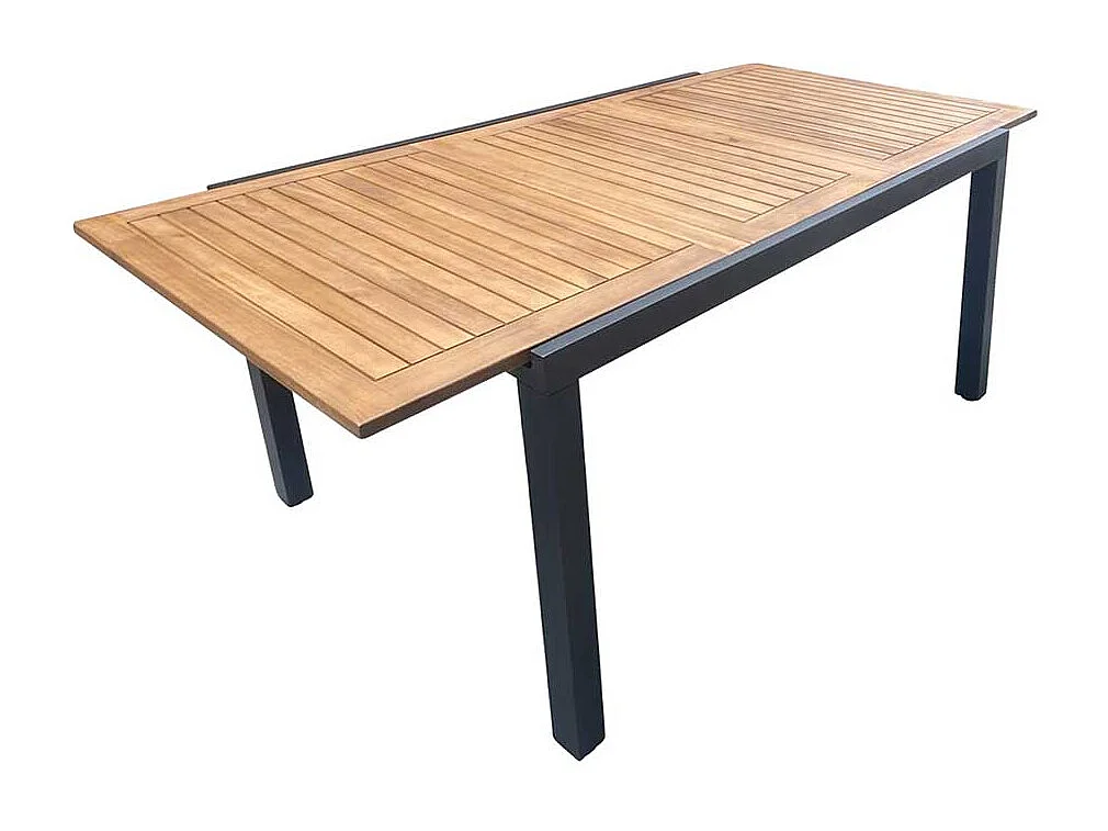 Garten Tisch aus Akazie Massivholz und Aluminium einer Einlegeplatte