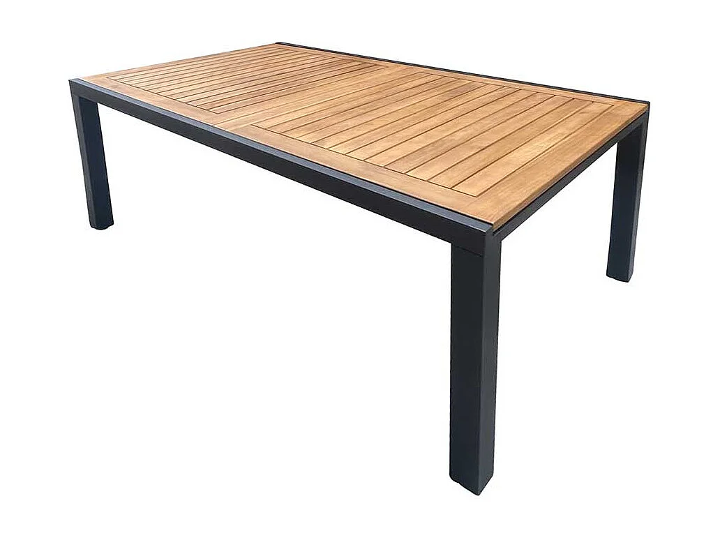 Garten Tisch aus Akazie Massivholz und Aluminium einer Einlegeplatte