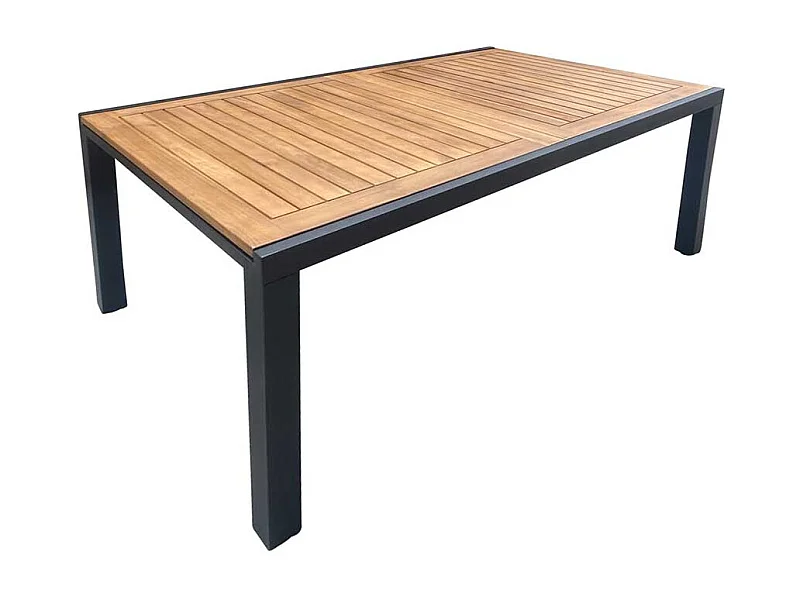 Garten Tisch aus Akazie Massivholz und Aluminium einer Einlegeplatte