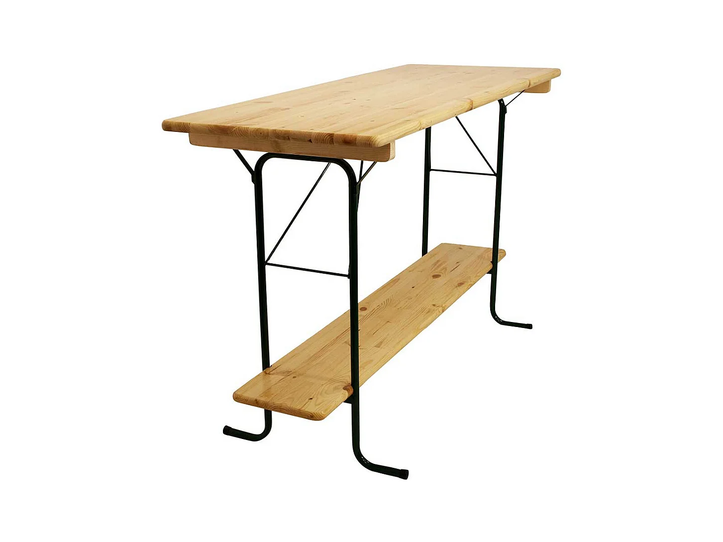 Garten Stehtisch klappbar Massivholzplatte und Metallgestell