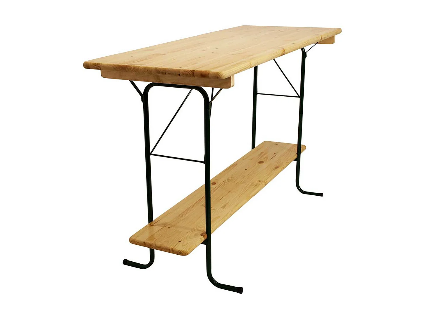 Garten Stehtisch klappbar Massivholzplatte und Metallgestell