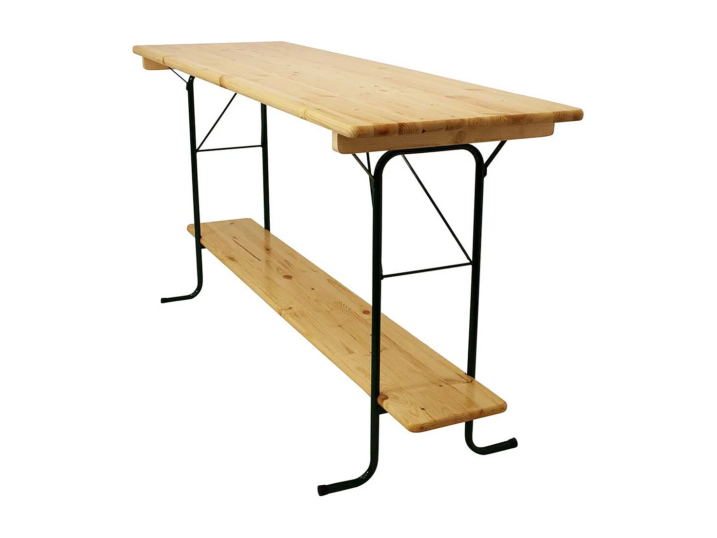 Garten Stehtisch klappbar Massivholzplatte und Metallgestell