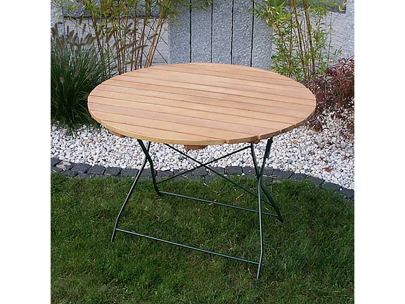 Runder Klapptisch für Garten massiv