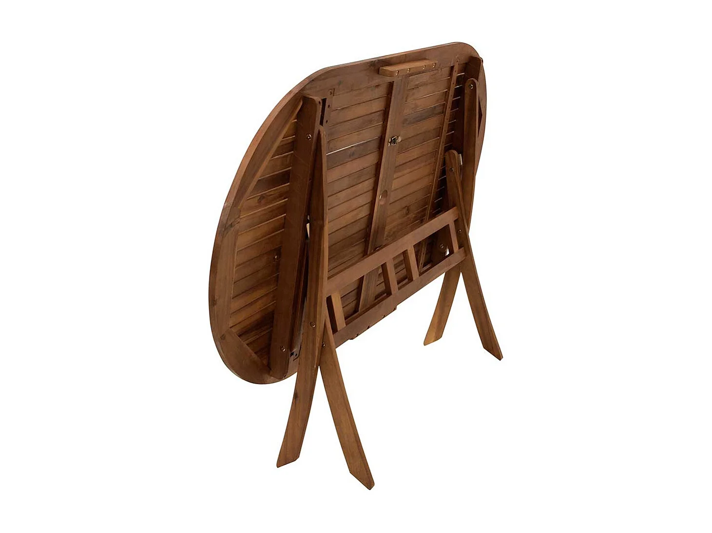 Ovaler Terrassentisch aus Akazie Massivholz klappbar