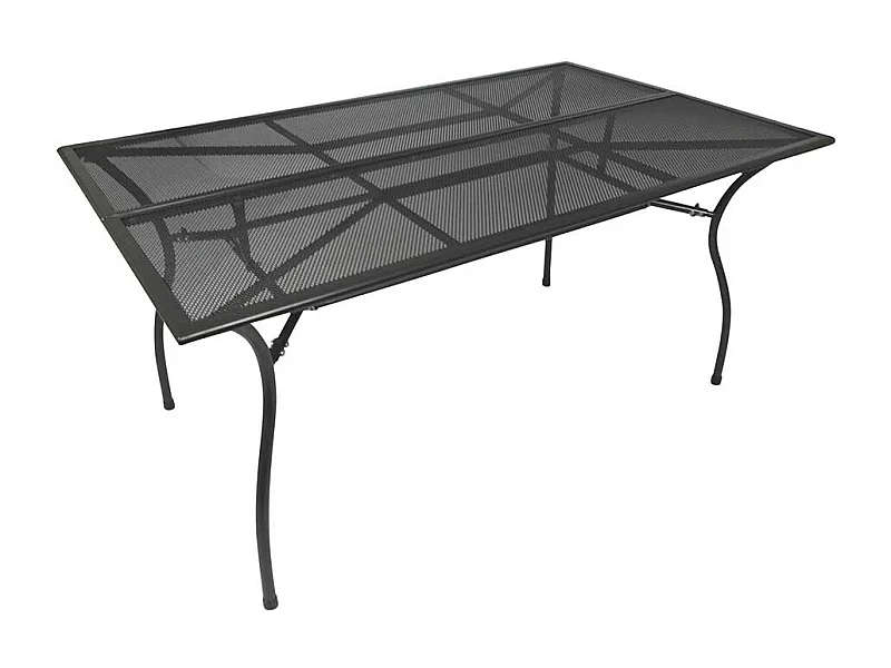 Stahl Terrassentisch in dunkel Grau 150 cm breit