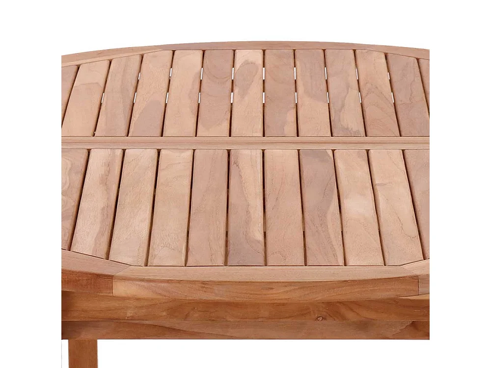 Ovaler Terrassen Esstisch aus Teak Massivholz ausziehbar
