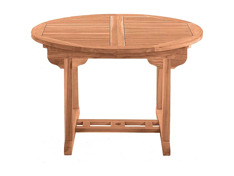 Ausziehbarer Gartentisch aus Teak Massivholz rund